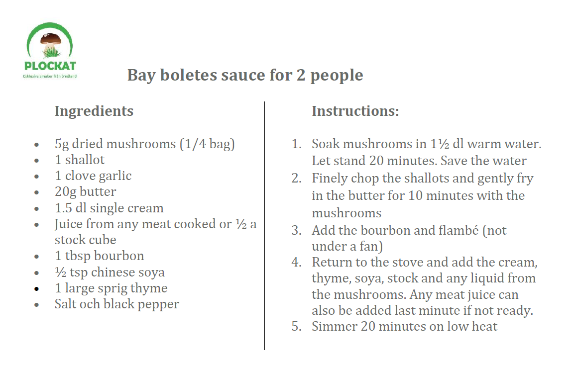 bay boletes sauce