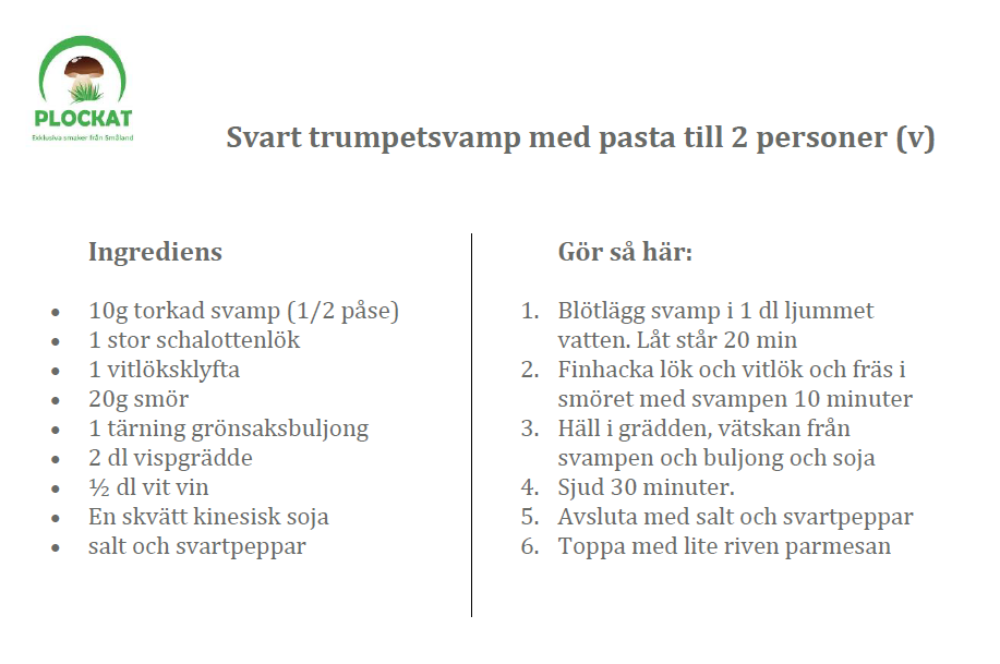 svart trumpet pasta