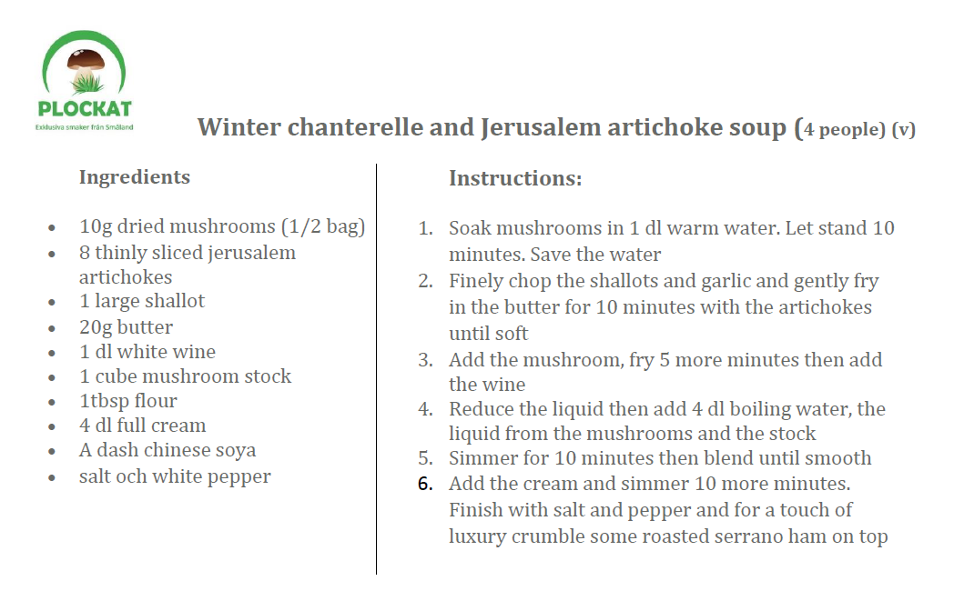 winter chanterelle and JA soup